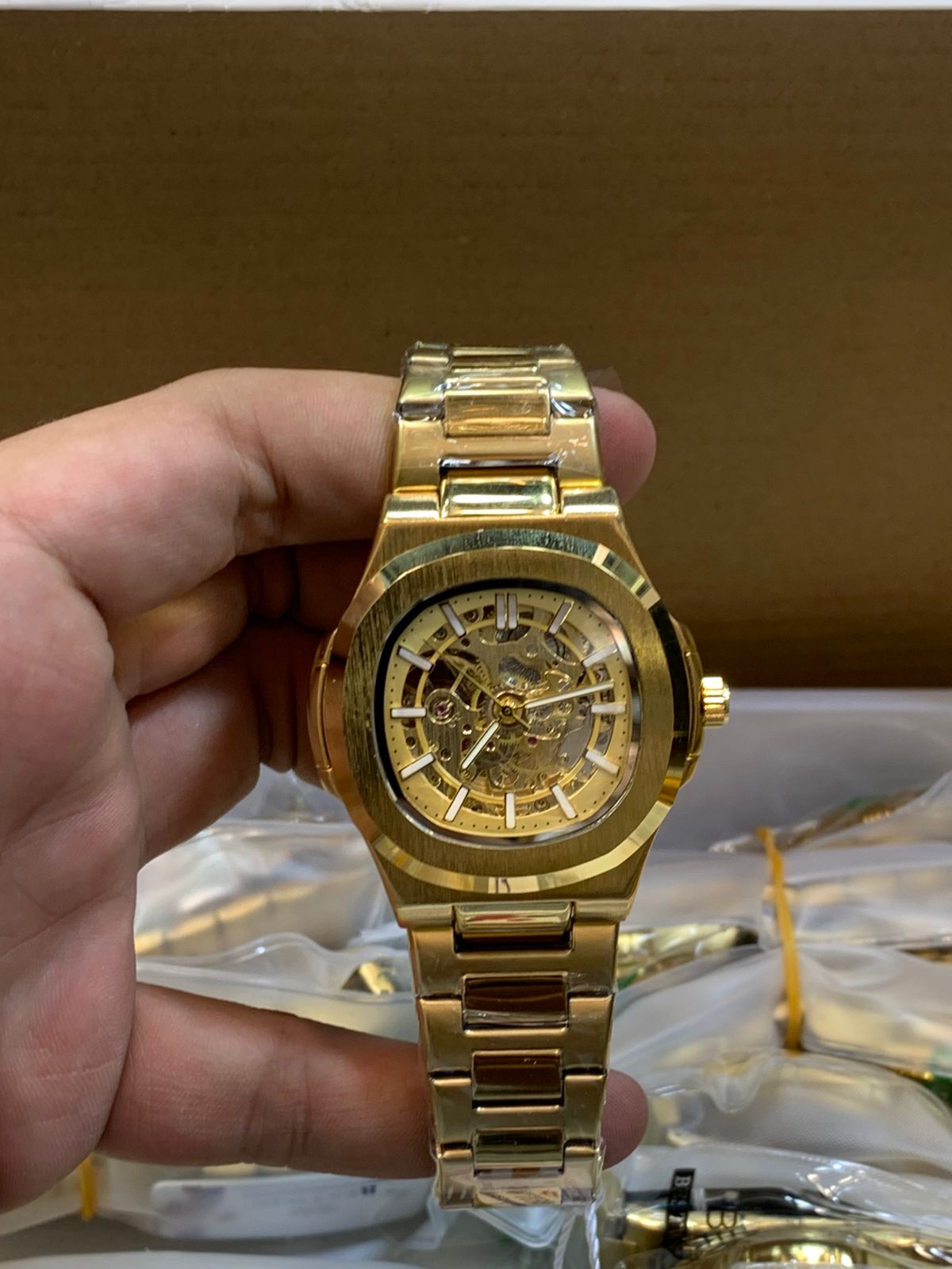 Men’s Luxury Skeleton Watch – Gold & Silver Two-Tone Automatic Style Wrist Watch - Image 10