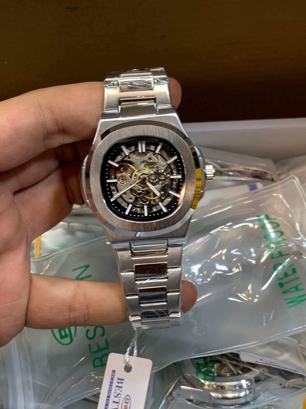 Men’s Luxury Skeleton Watch – Gold & Silver Two-Tone Automatic Style Wrist Watch - Image 4